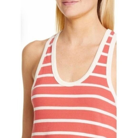 The Great. The Racerback Stripe Scoop Neck Slightly Slouchy Fit Tank Top NWT - Picture 8 of 16